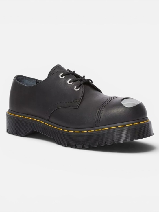 Dr. Martens Shoes - Dr. Martens 1925 Luxor Blk Steel Toe Cap 3-Eye Oxford Shoes Unisex M5/W6